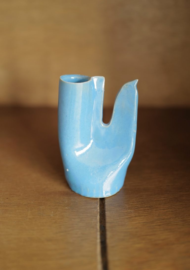 teto ceramics/鳥の一輪刺し（トルコブルー)